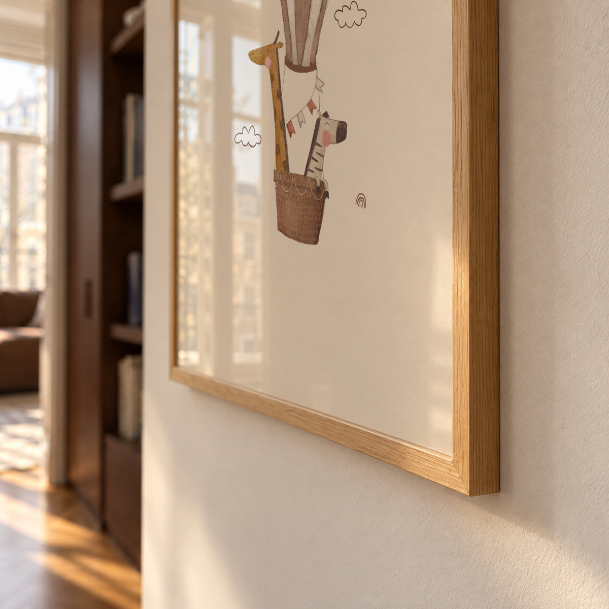 Balloon giraffe and elephant - Framed poster detail