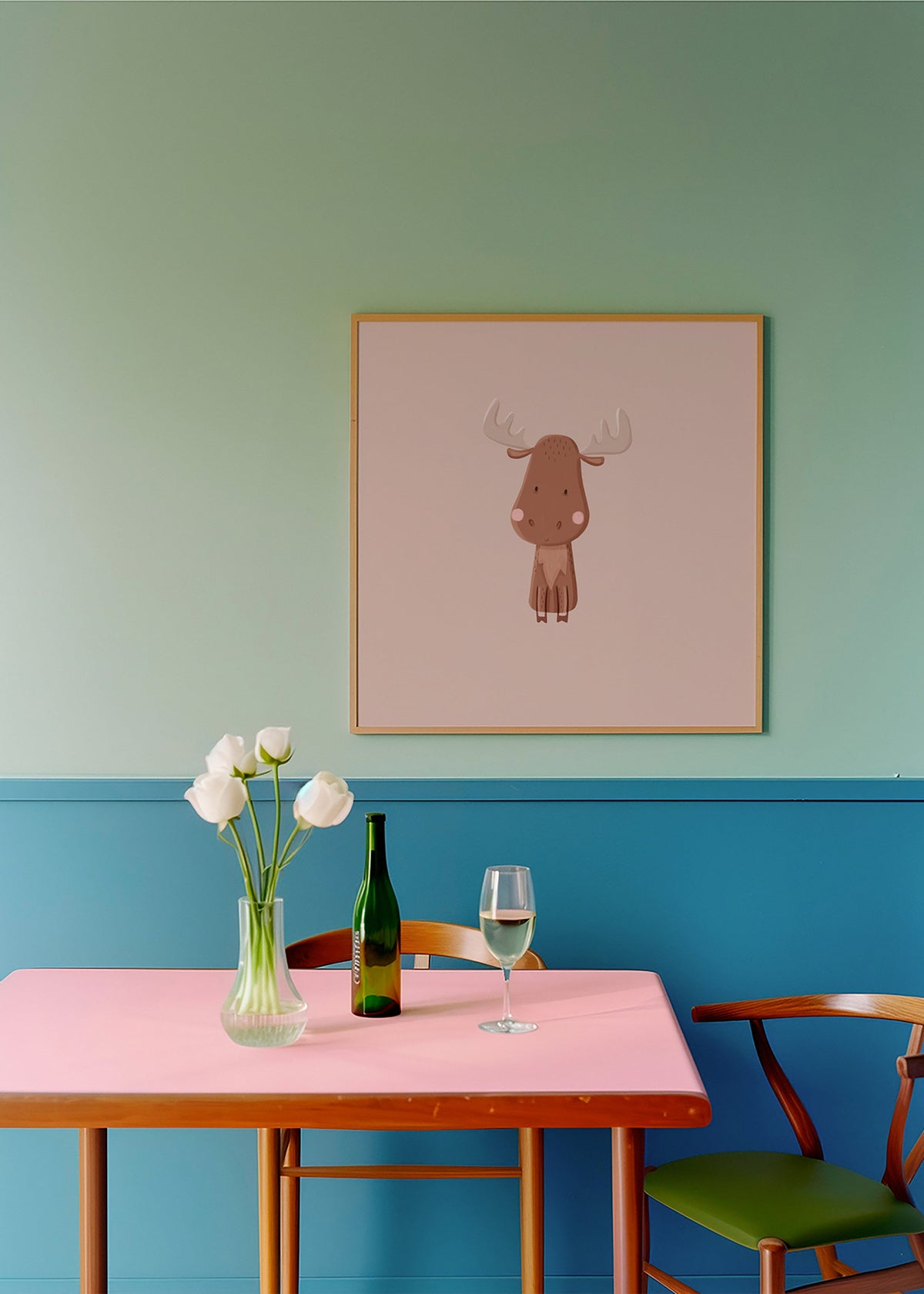 Illustration minimaliste d'élan