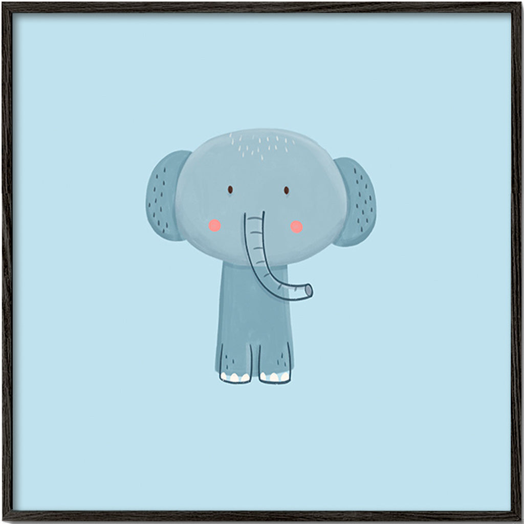 Kinderposter mit blauem Elefanten