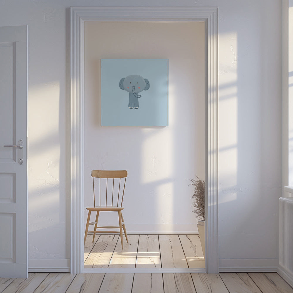 Elephant - Unframed canvas in an interior
