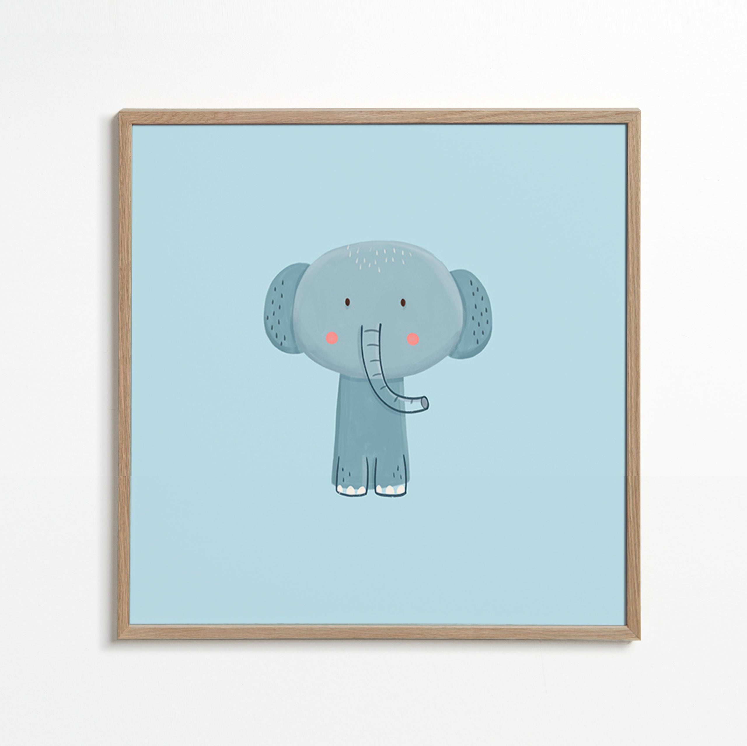 Kinderposter mit blauem Elefanten