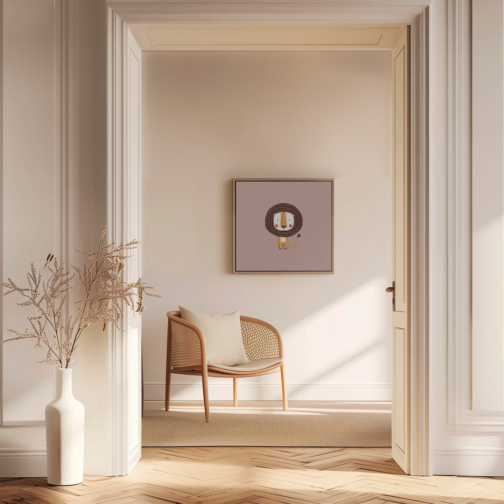 Kinderposter: minimalistische leeuw