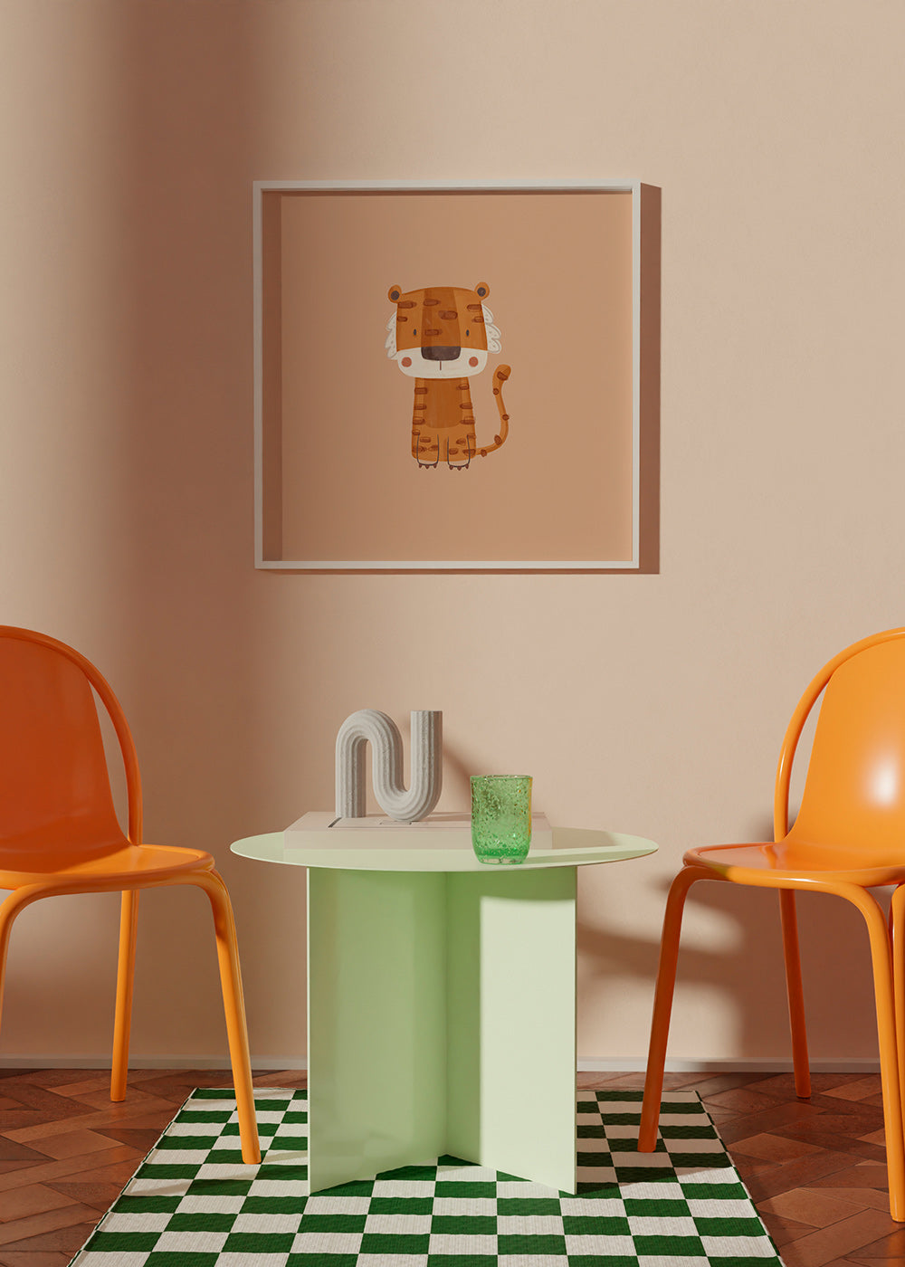 Tiger-Illustration minimalistisch