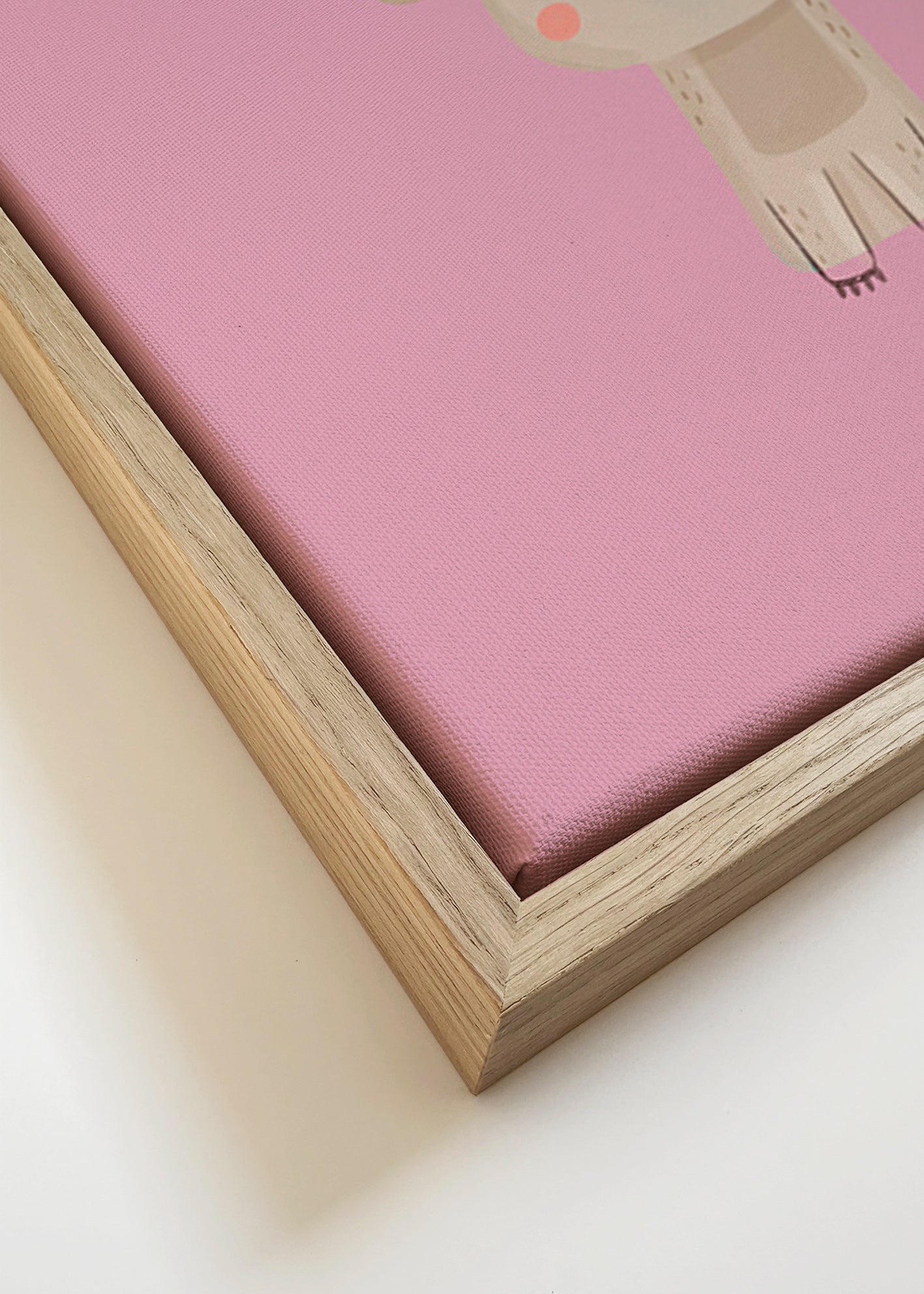 Kinderposter: minimalistische roze koala