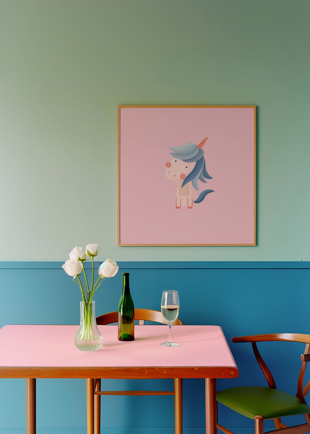Kinderplakat: niedliches Einhorn