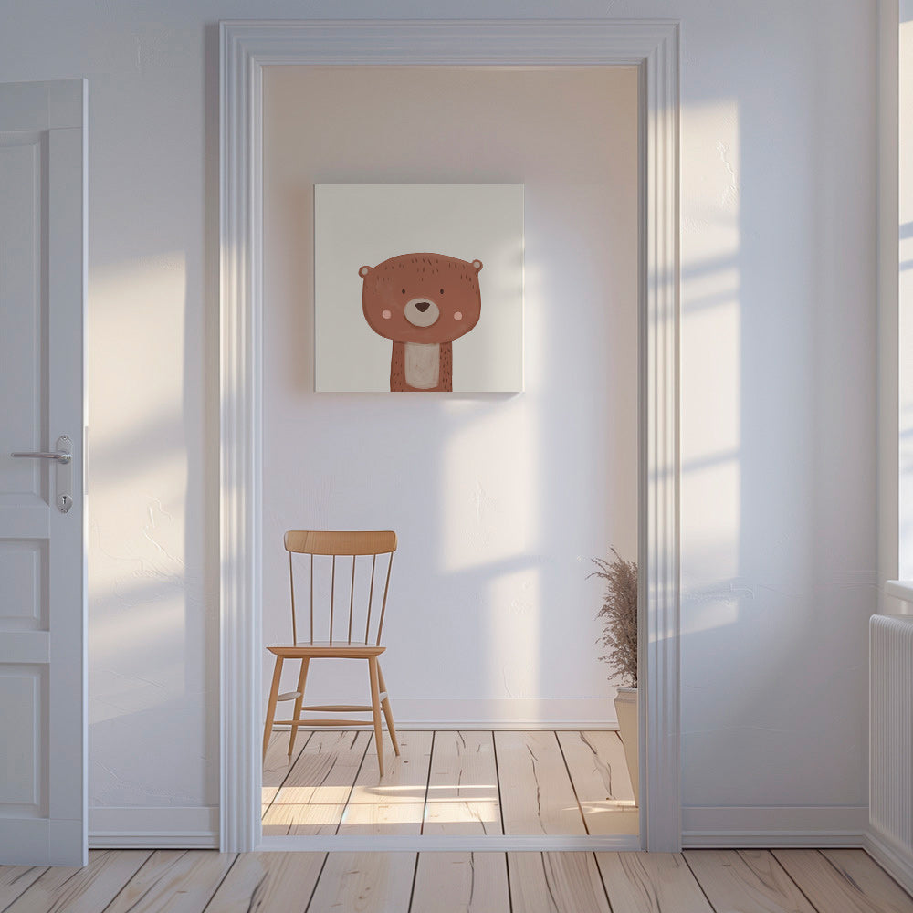 Kinderbild süßer Bär auf cremefarbenem Hintergrund