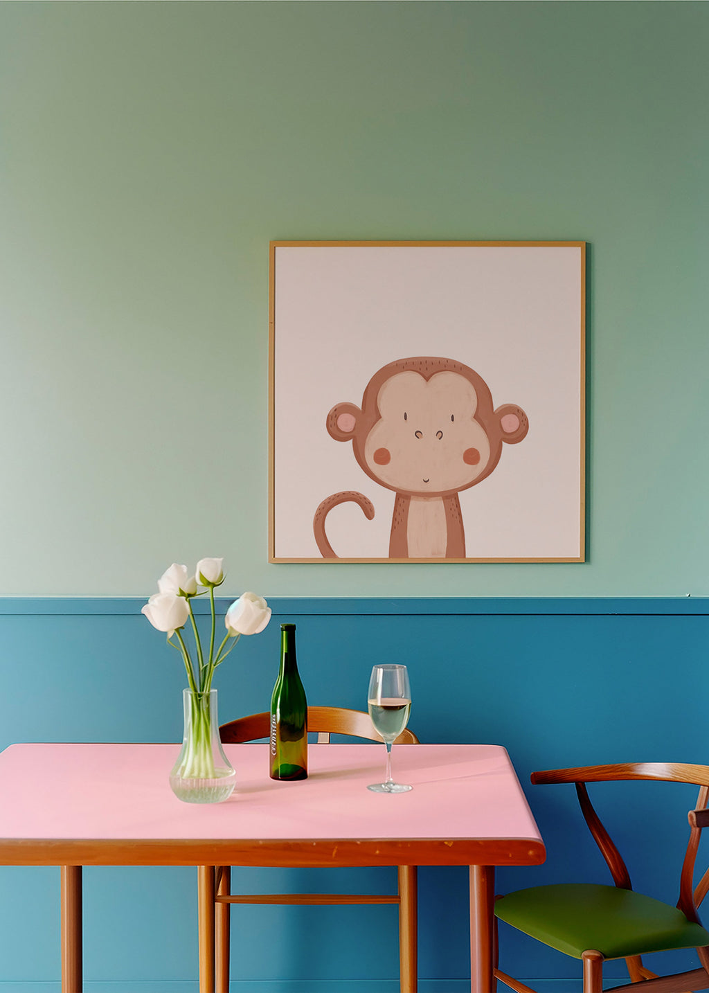 Kinderbild lächelnder Affe