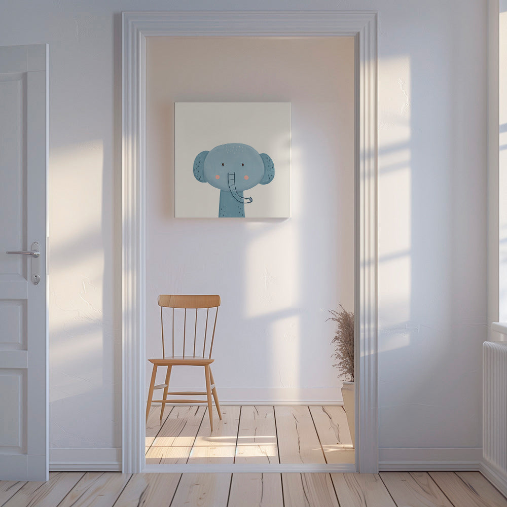 Kinderbild blauer Elefant niedlich
