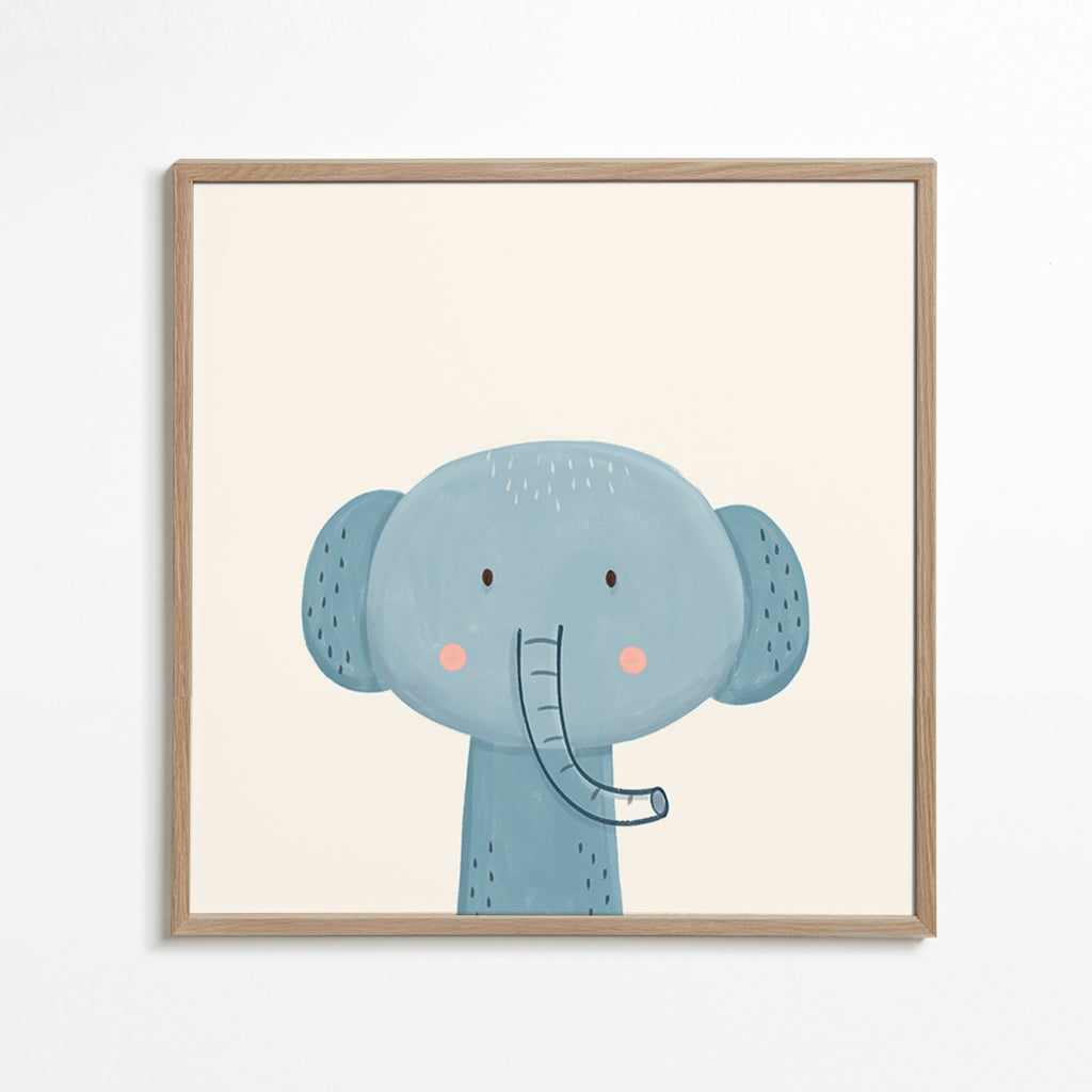 Kinderbild blauer Elefant niedlich