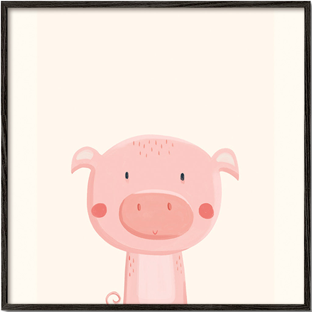 Kinderbild mit niedlichem rosa Schwein