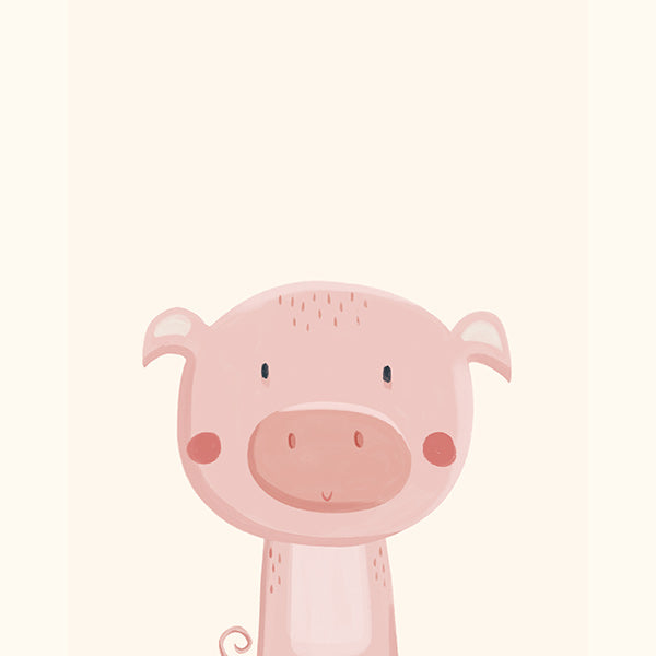 Kinderbild mit niedlichem rosa Schwein