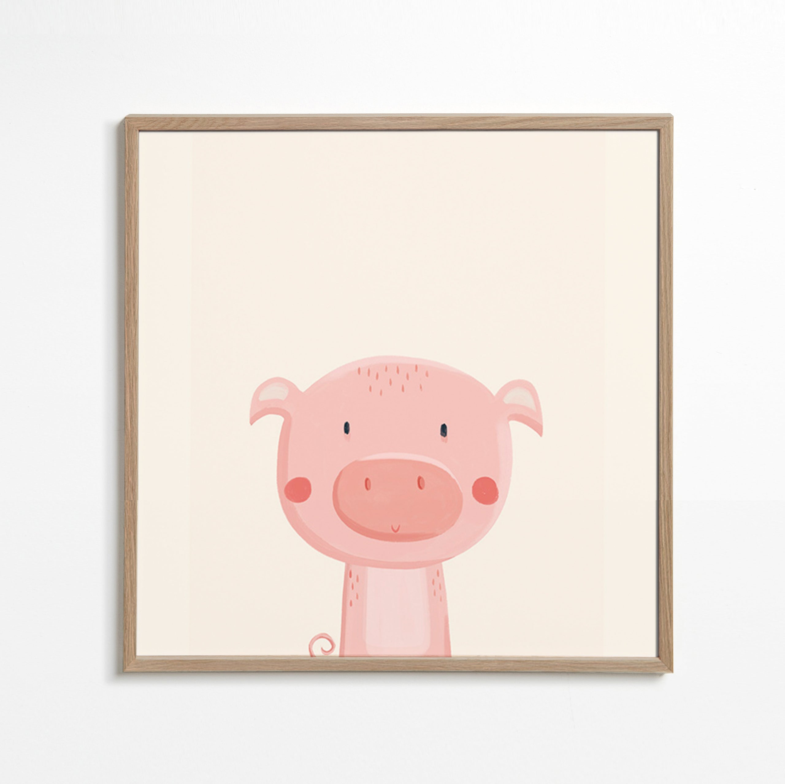Kinderbild mit niedlichem rosa Schwein