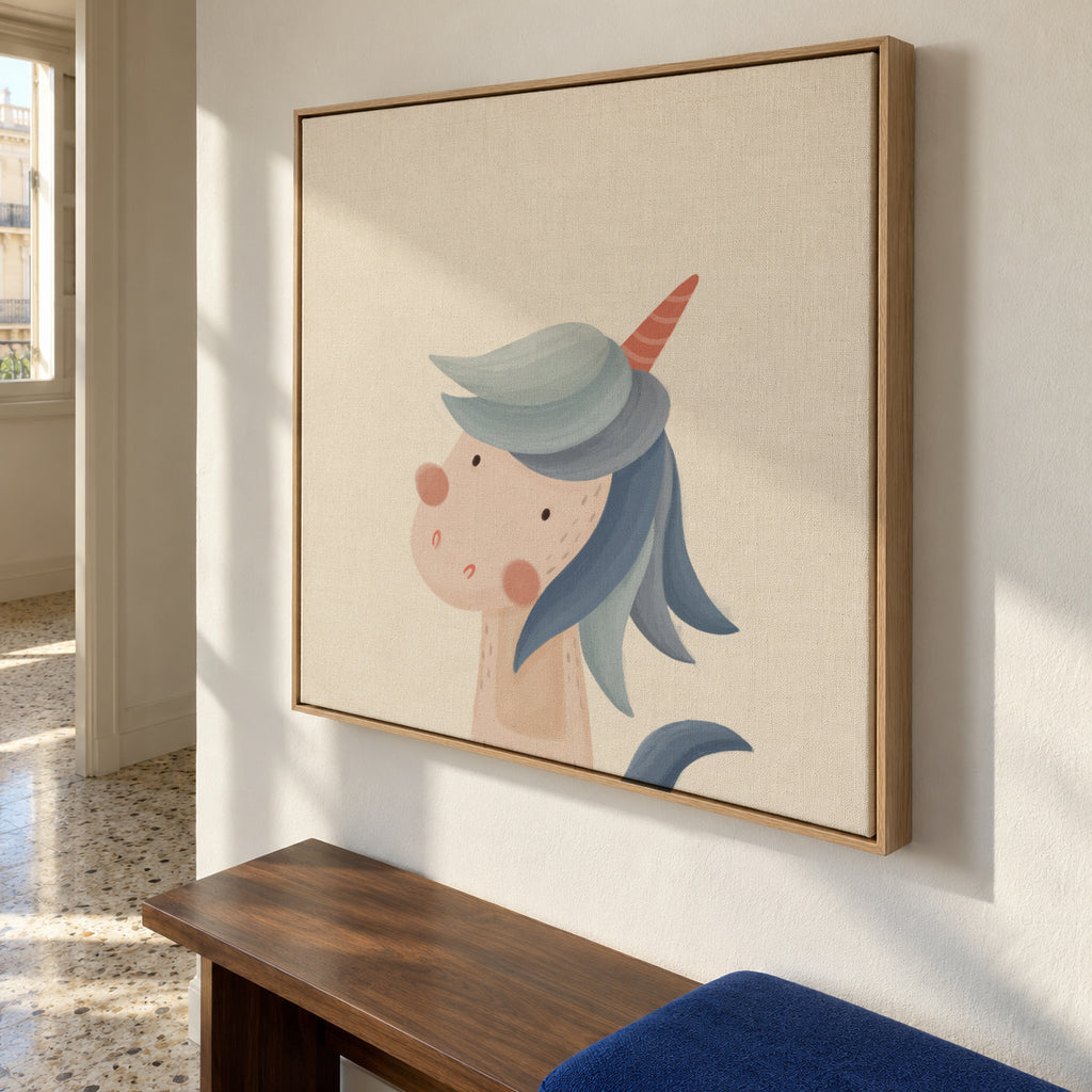 Sweet unicorn - Framed canvas in an interior