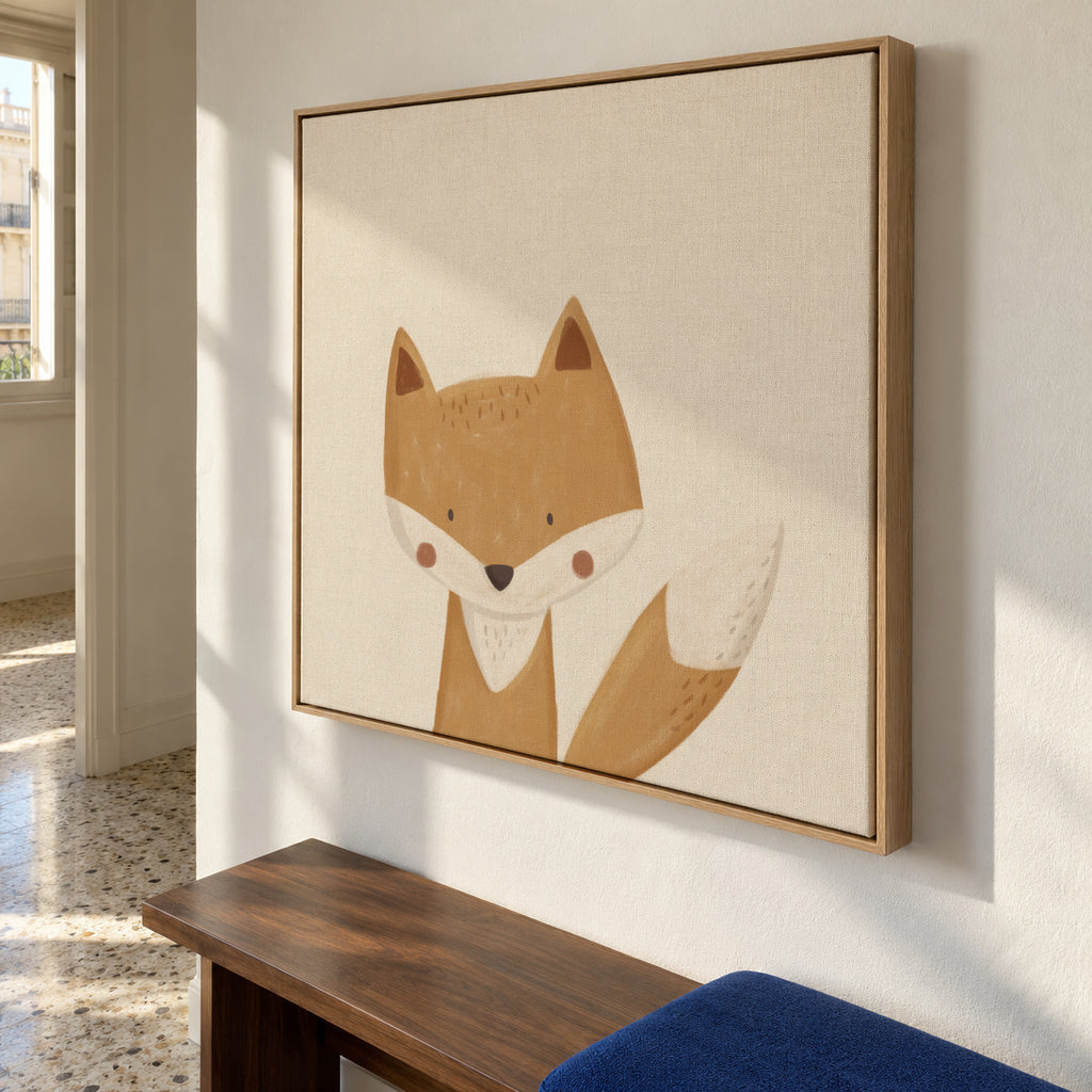 Sweet fox - Framed canvas in an interior