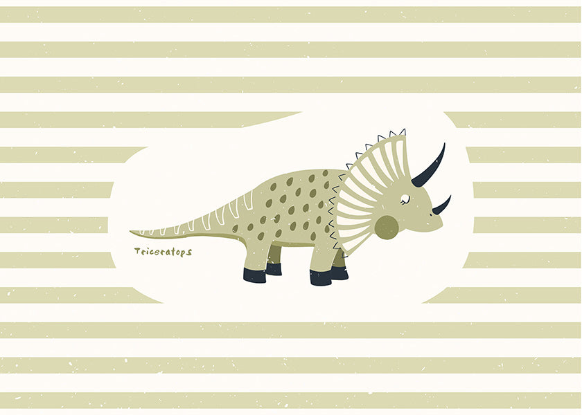 Kinderposter Triceratops groen