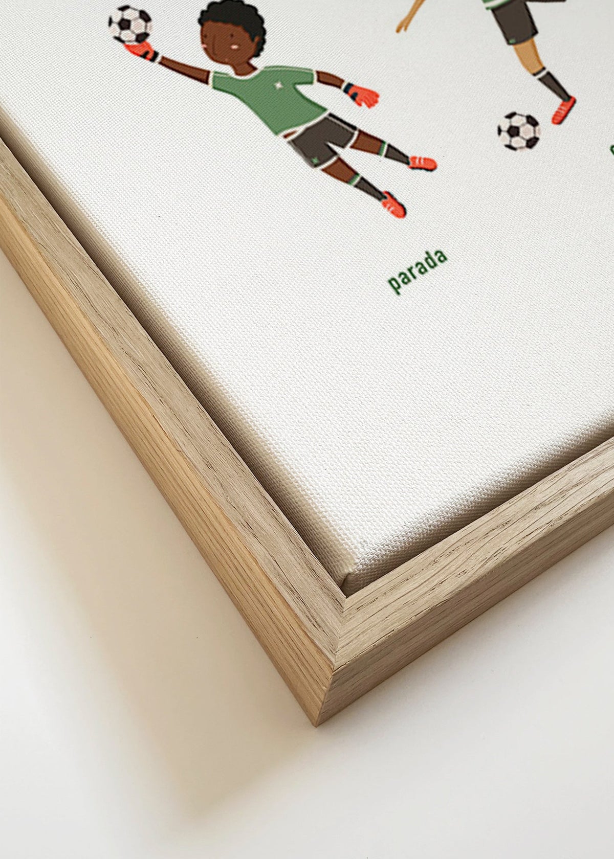 Sportkunst mit fünf Fußball-Posen