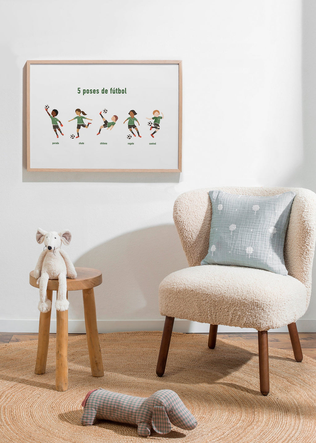 Art sportif avec 5 poses de football