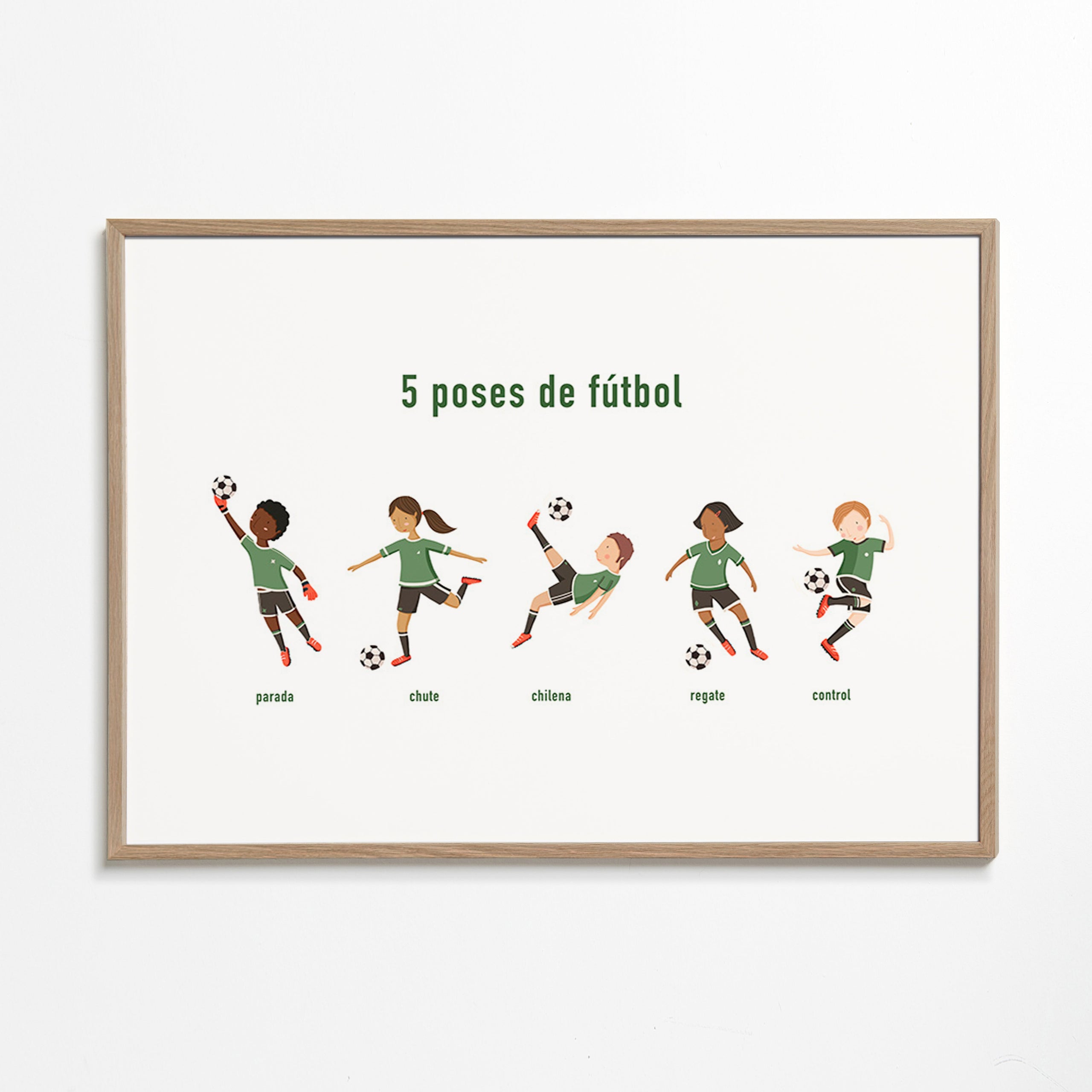 Art sportif avec 5 poses de football