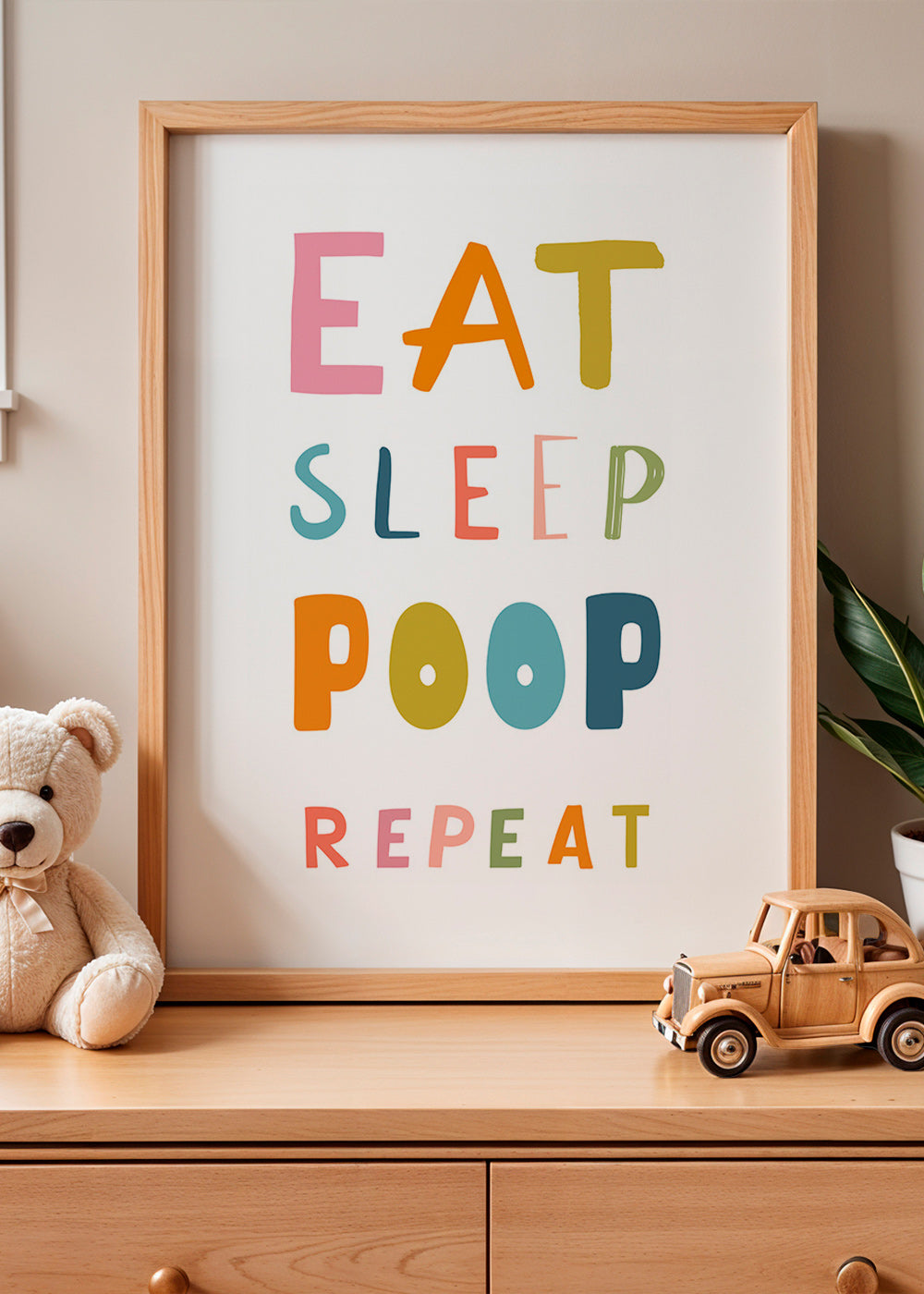 Speels typografisch kinderprint