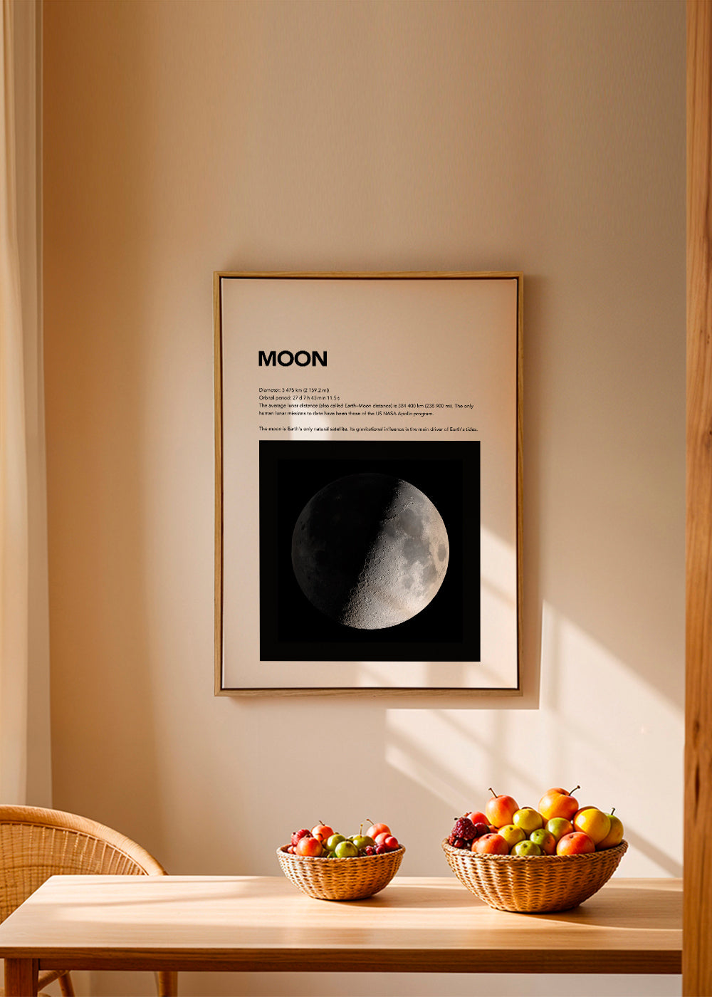 Fotografie van de maan in eerste kwartier