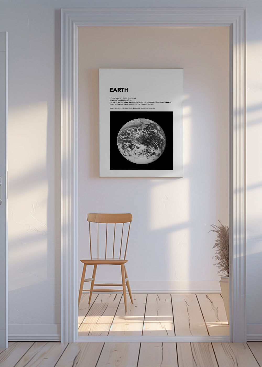 Zwart-wit kunst Aarde foto met wolktextuur