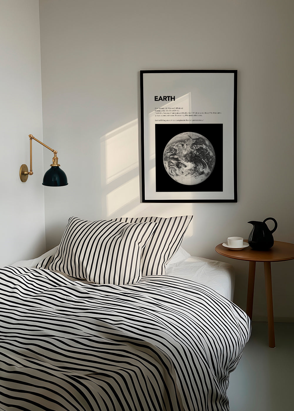 Zwart-wit kunst Aarde foto met wolktextuur