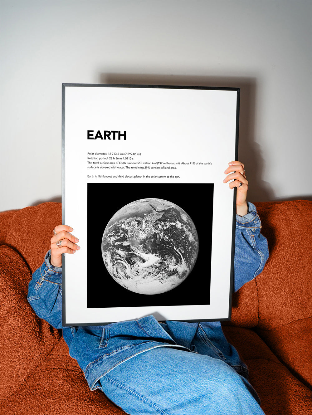 Zwart-wit kunst Aarde foto met wolktextuur