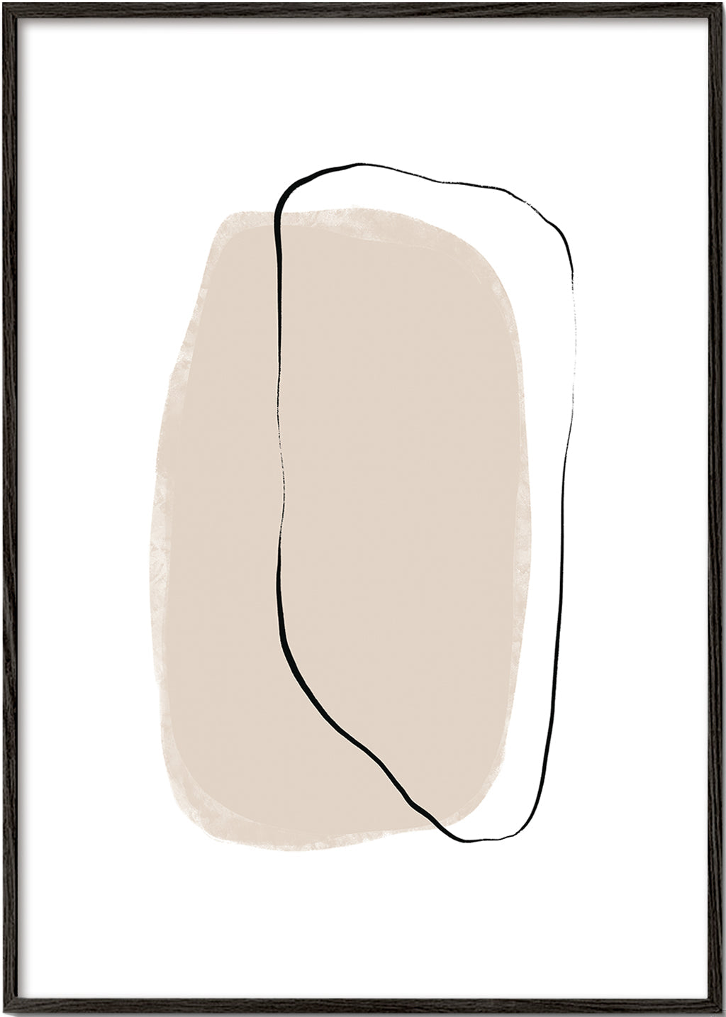 Minimalistisch beige lijnkunstwerk