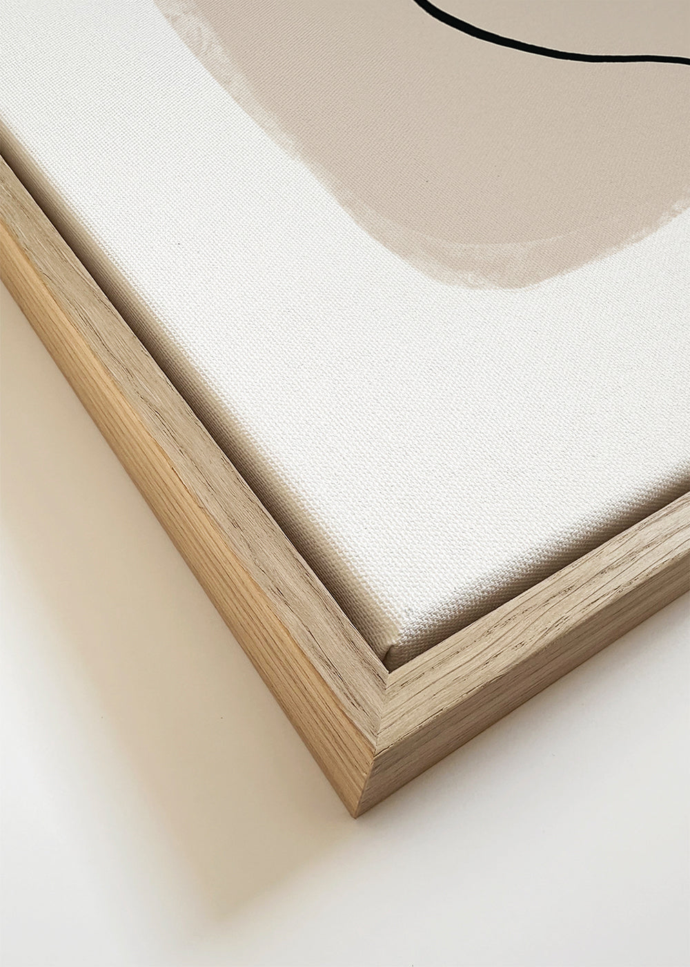 Minimalistisch beige lijnkunstwerk