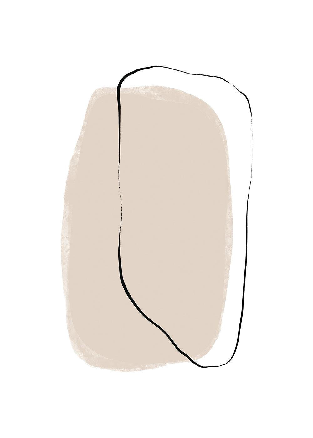 Minimalistisch beige lijnkunstwerk