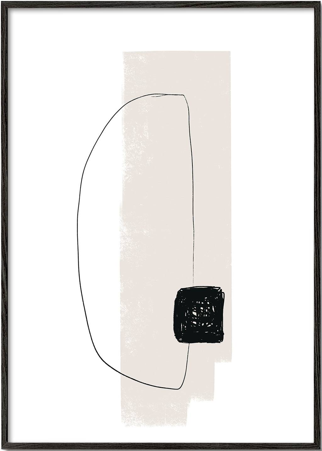 Minimalistische kunst met organische lijn