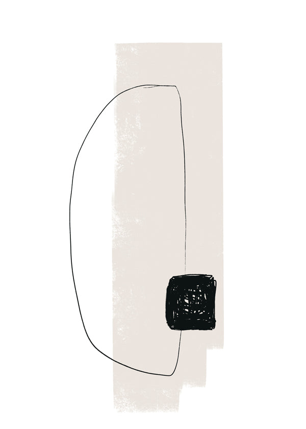 Minimalistische kunst met organische lijn