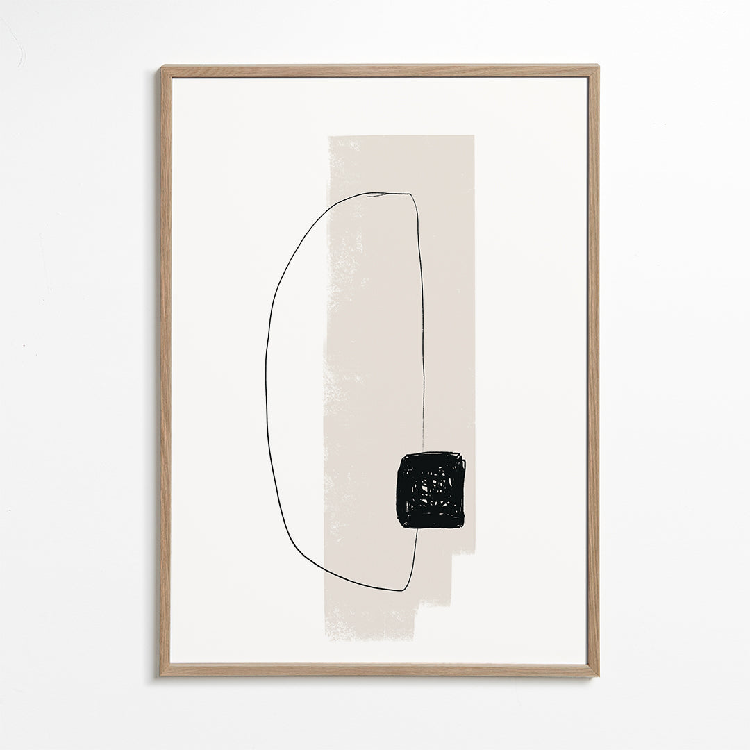 Minimalistische kunst met organische lijn