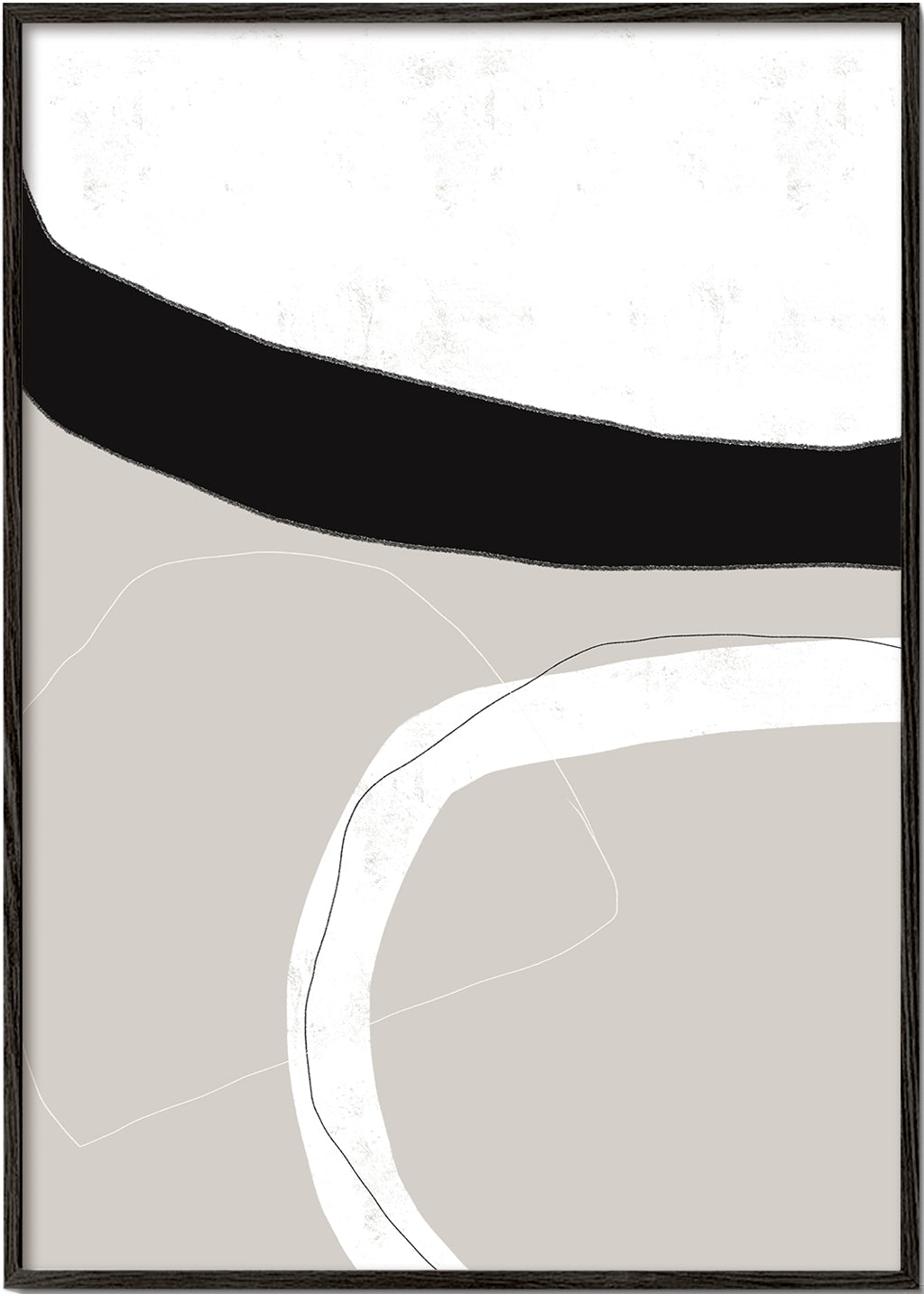 Abstract kunst met neutrale curven