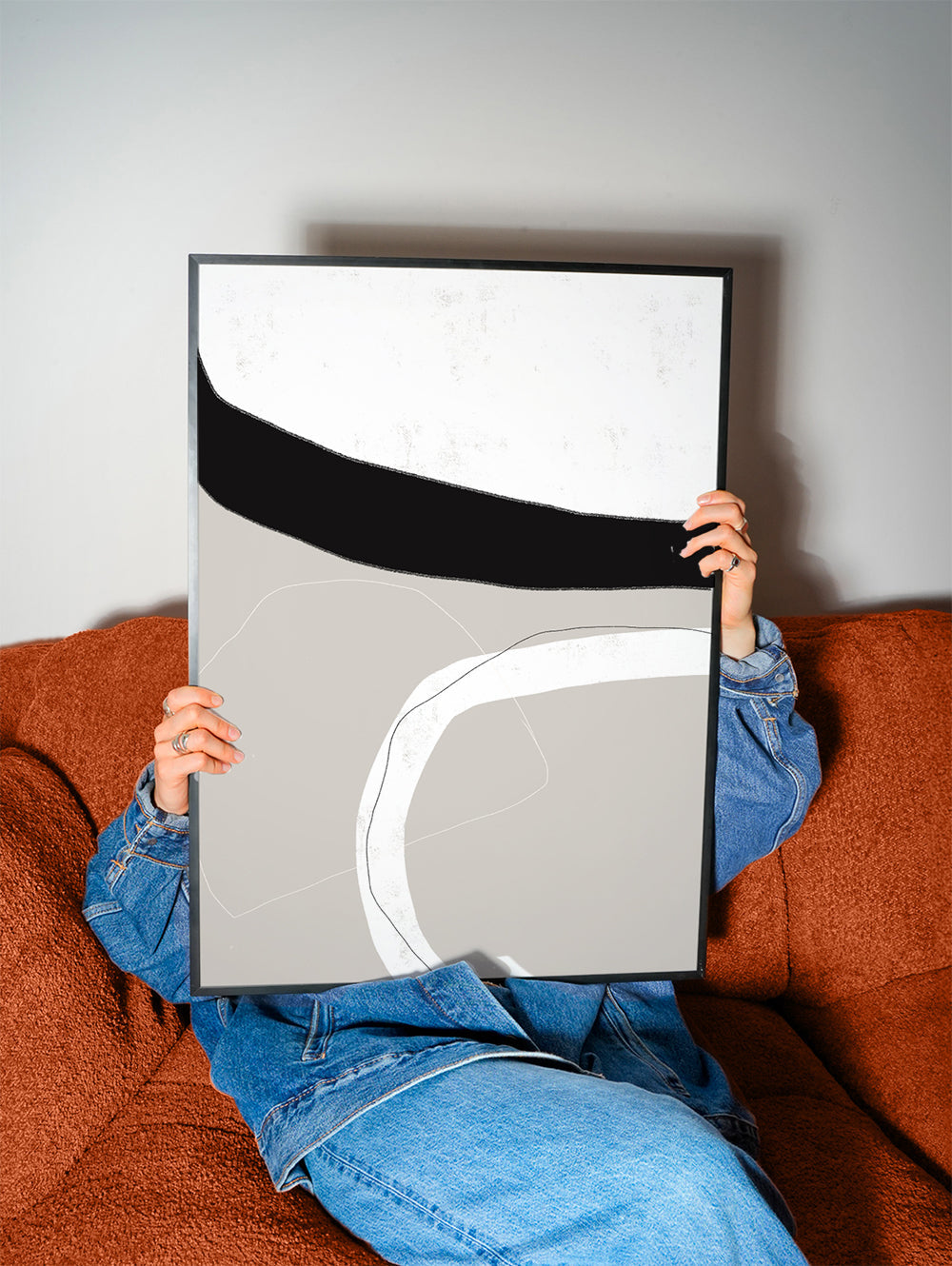 Abstract kunst met neutrale curven