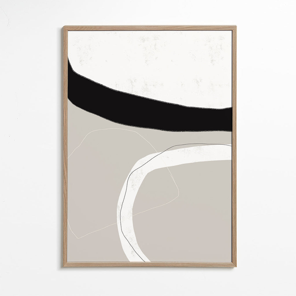 Abstract kunst met neutrale curven