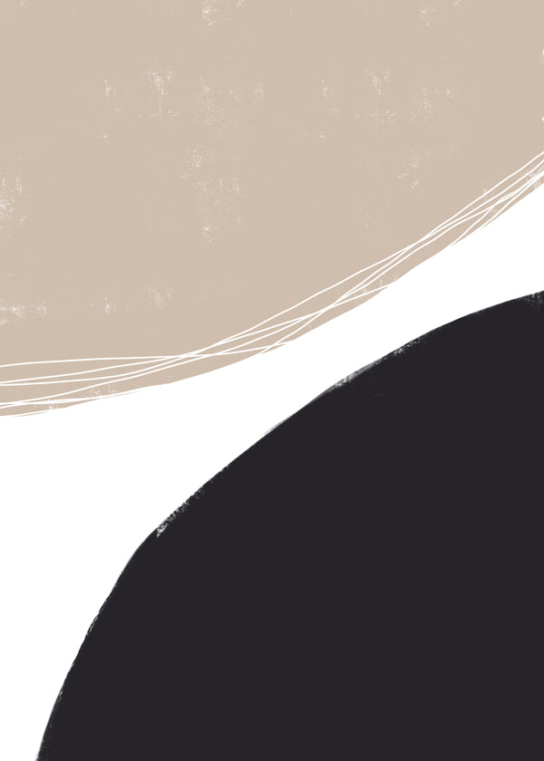 Minimalistische kunst met organische beige vormen