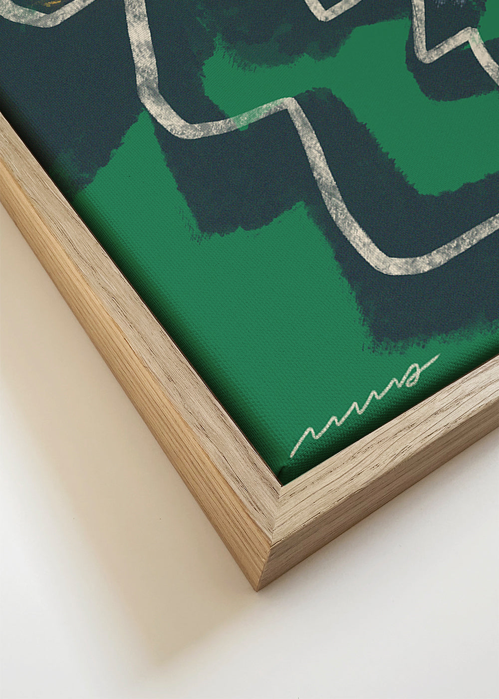 Abstract gezicht in doorlopende lijn op groen