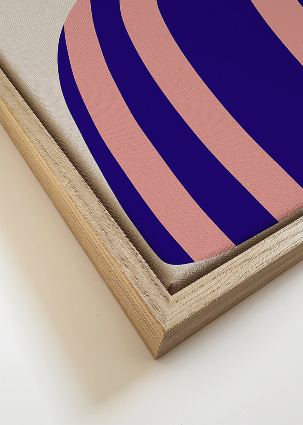 Botanische poster met organische roze en blauwe vormen