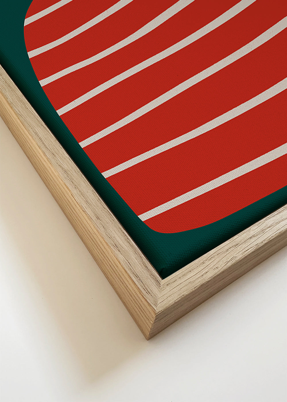 Botanische poster met gestreepte rode vaas