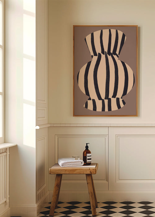 Minimalistisch ontwerp gestreepte vaas