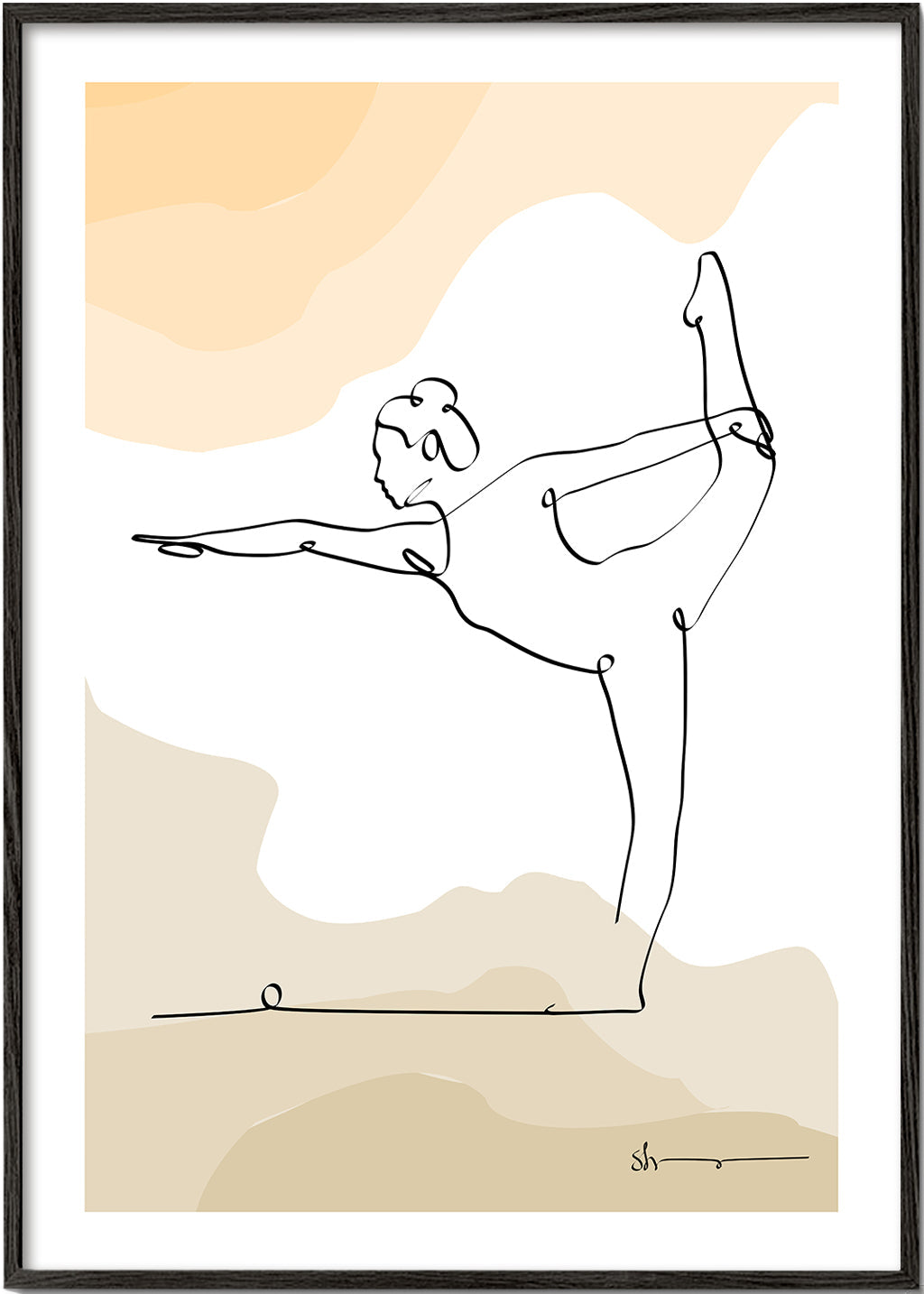 Ontspannend design: yogahouding in één lijn