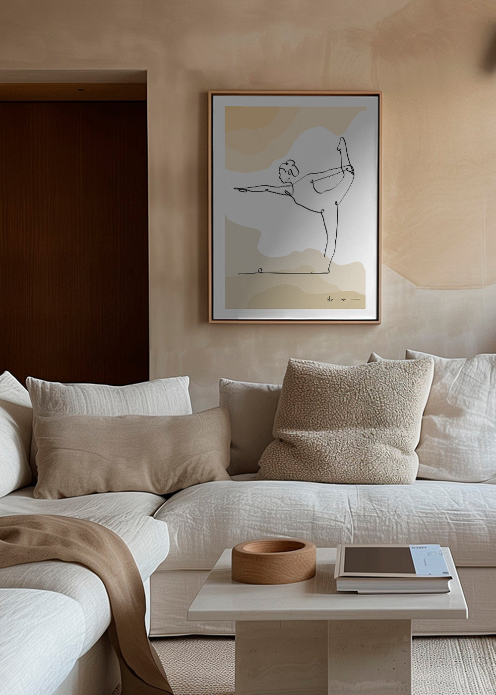 Ontspannend design: yogahouding in één lijn