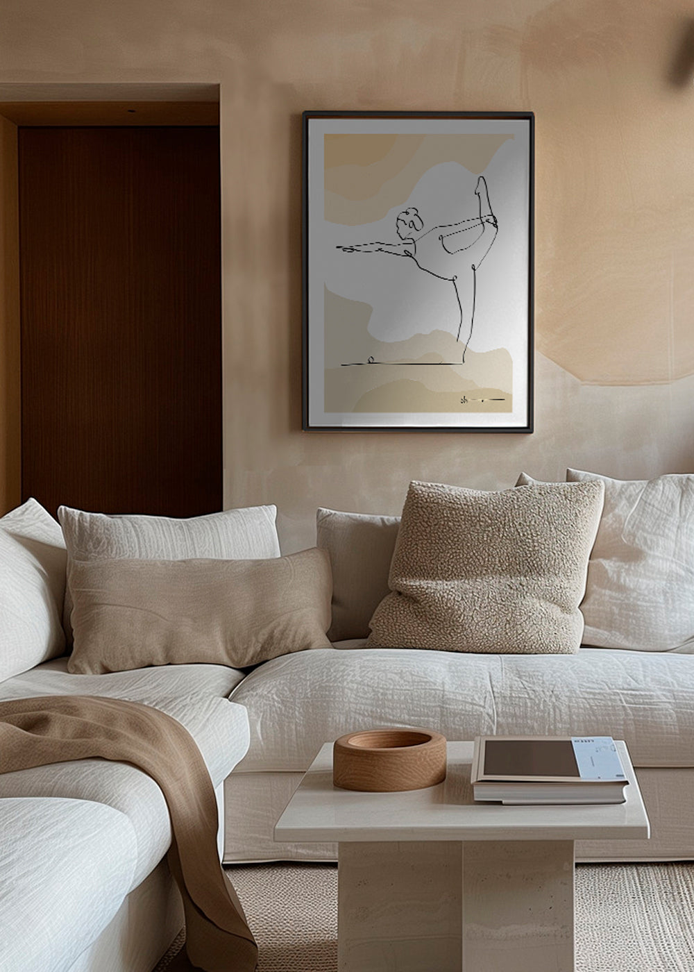Ontspannend design: yogahouding in één lijn