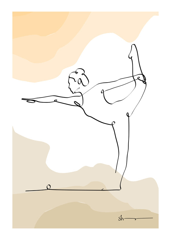 Ontspannend design: yogahouding in één lijn