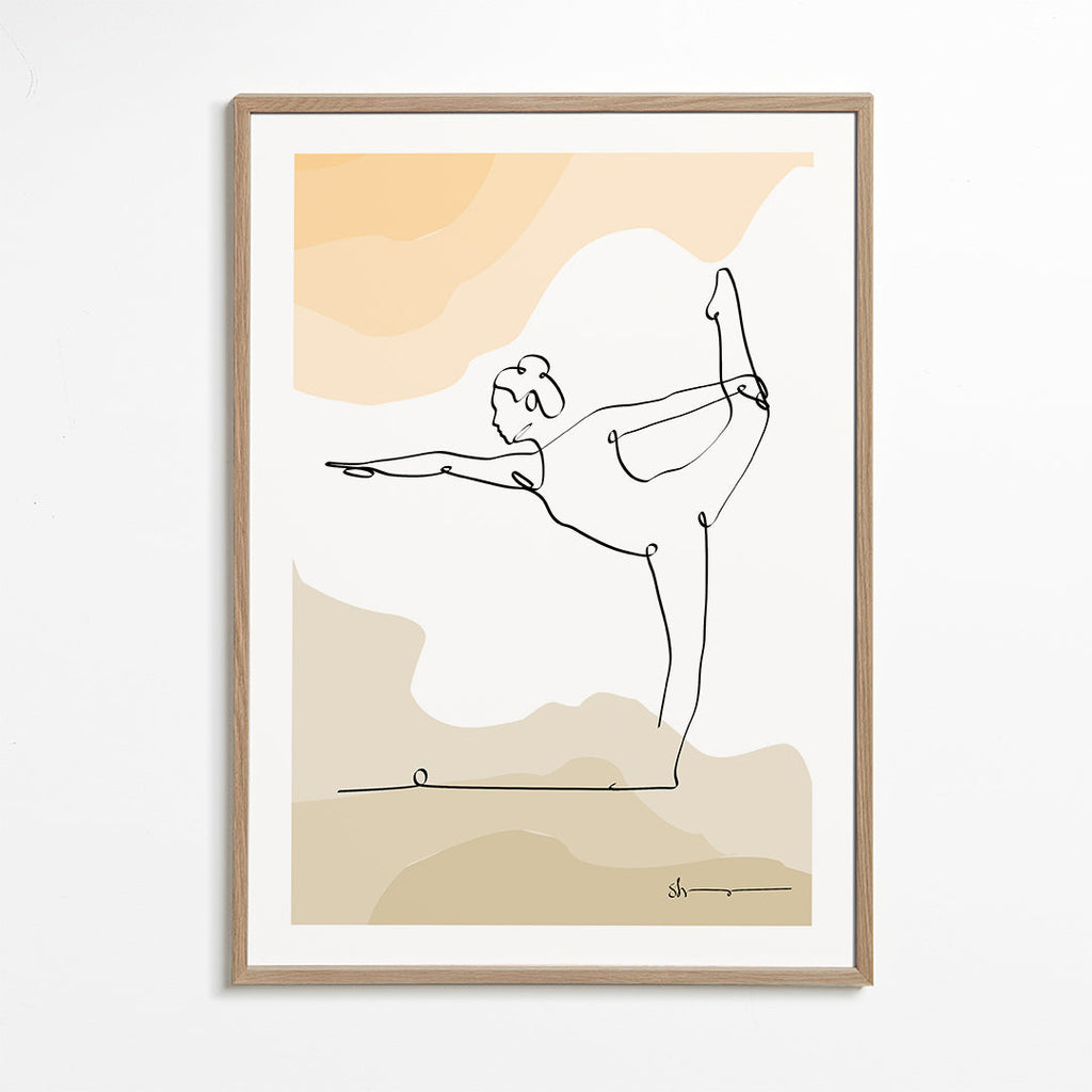 Ontspannend design: yogahouding in één lijn