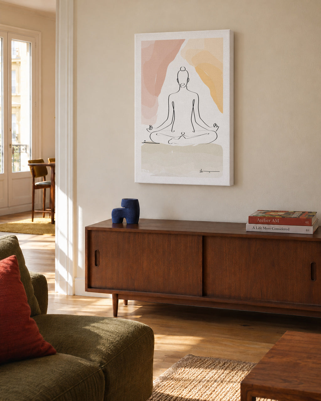 Meditation - Dhy?na - Unframed canvas in an interior