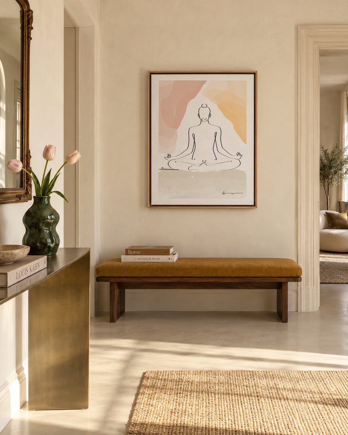 Meditation - Dhy?na - Framed canvas in an interior
