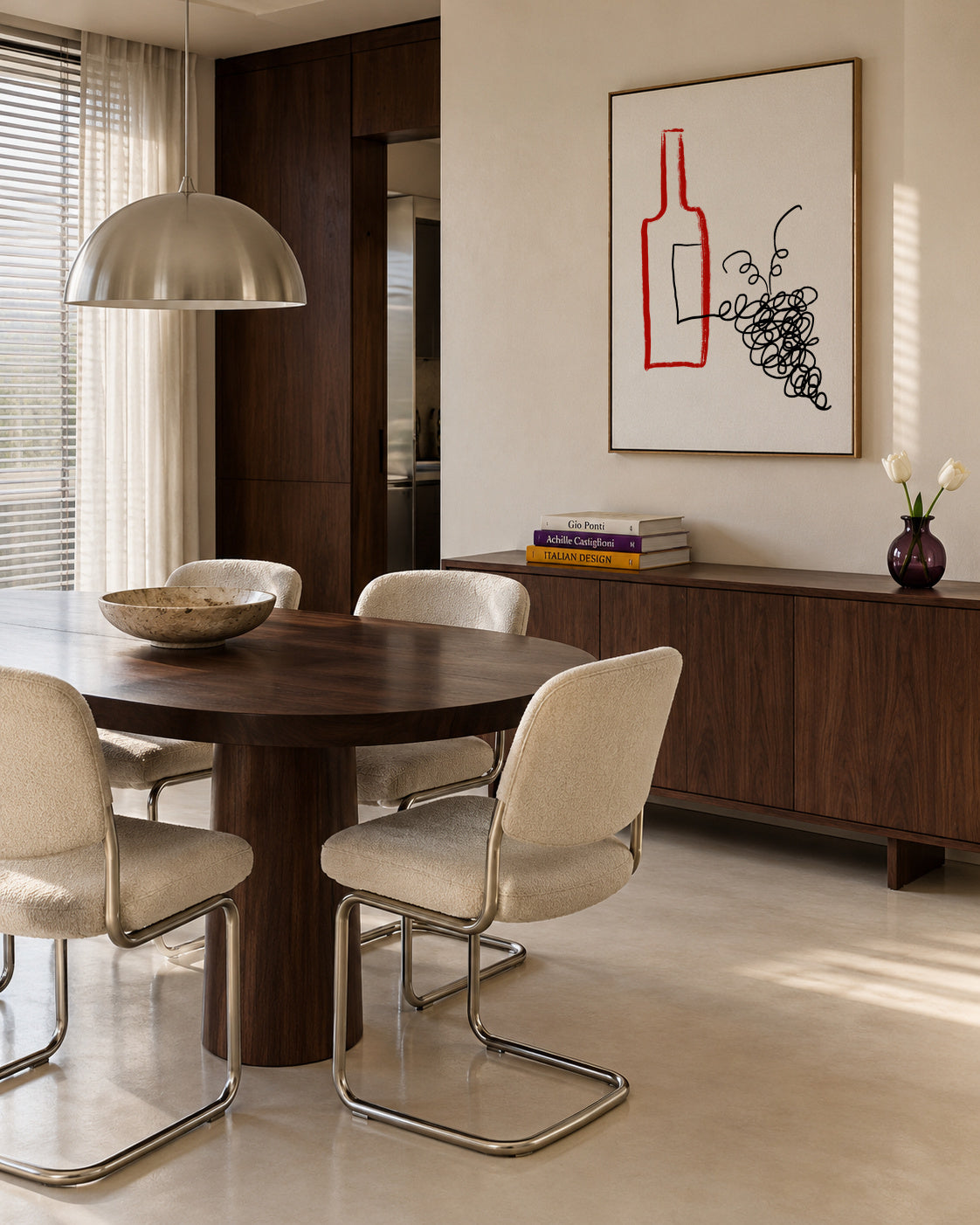 Good Wine - Framed canvas in an interior