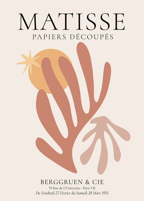 Botanische print Matisse knipsels warme tonen
